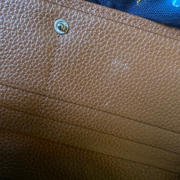 LONGCHAMP LEATHER FOULONNE BI-FOLD CAMEL BROWN Wallet EUC LUX COVETED - Picture 8 of 13